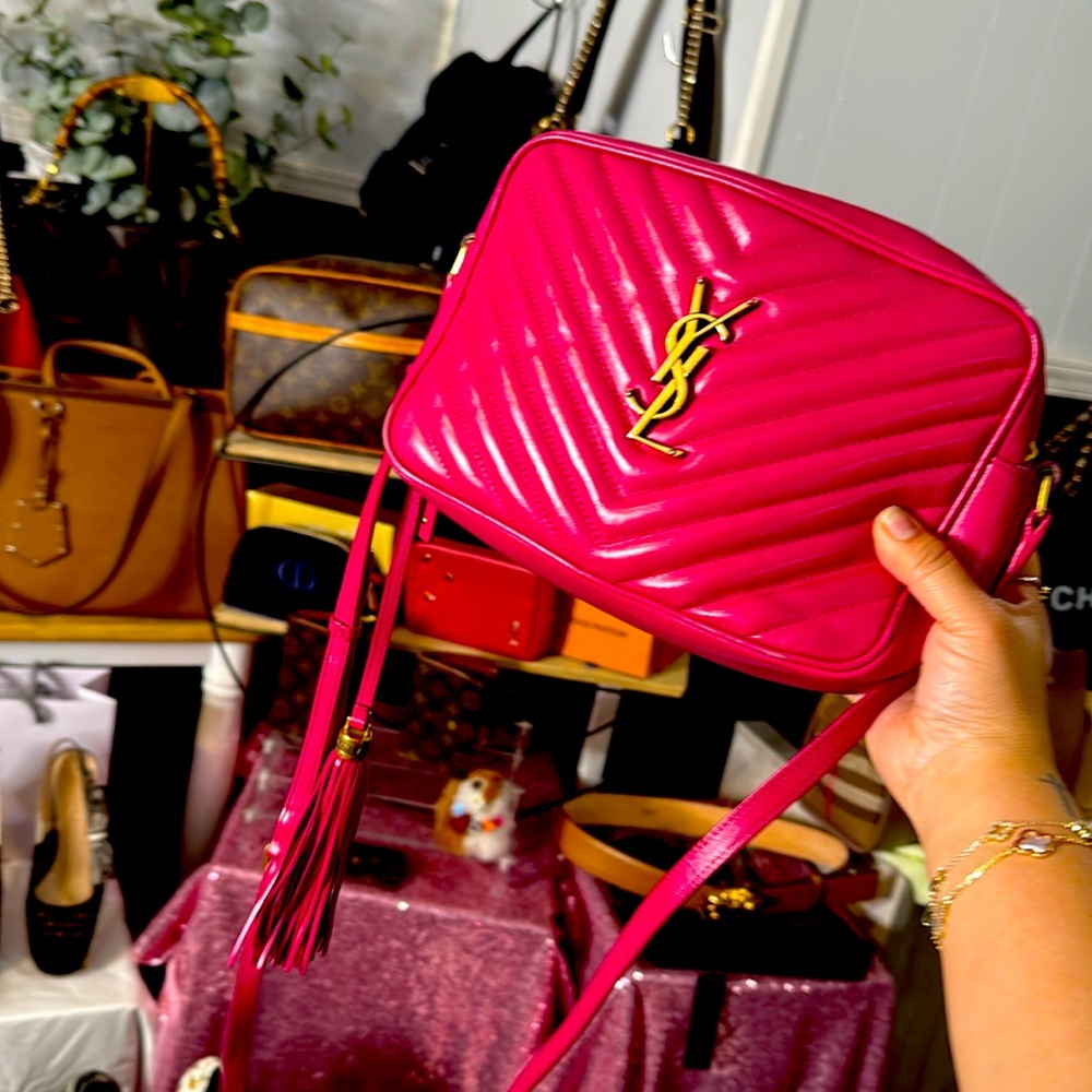 Saint Laurent Crossbody Lou Camera with Gold Hardware